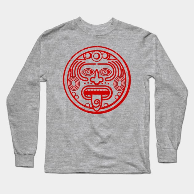 Latino art - Mayan - red design Long Sleeve T-Shirt by verde